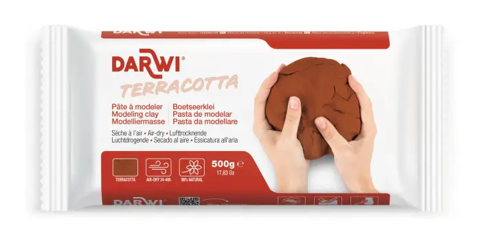 DARWI Pain de 500 g de pâte auto-durcissante TERRACOTTA - Terracotta