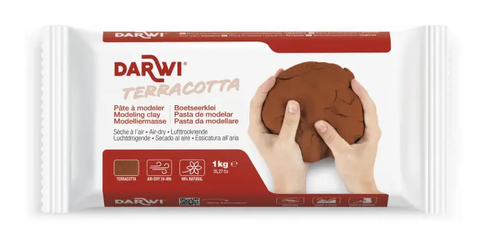 DARWI Pain de 1 kg de pâte auto-durcissante TERRACOTTA - Terracotta