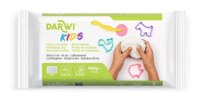 DARWI Pain de 500 g de pâte auto-durcissante KIDS blanche - Blanc