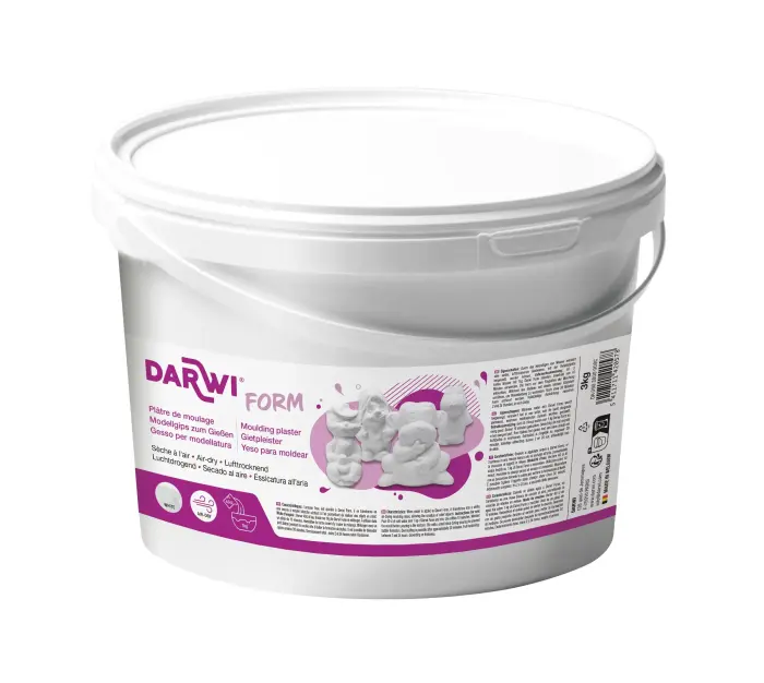DARWI Seau de 3 kg de plâtre de moulage blanc