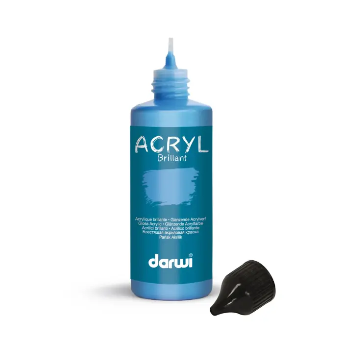Darwi Flacon de 80 ml de Peinture Acrylique Universelle Brillante - Bleu