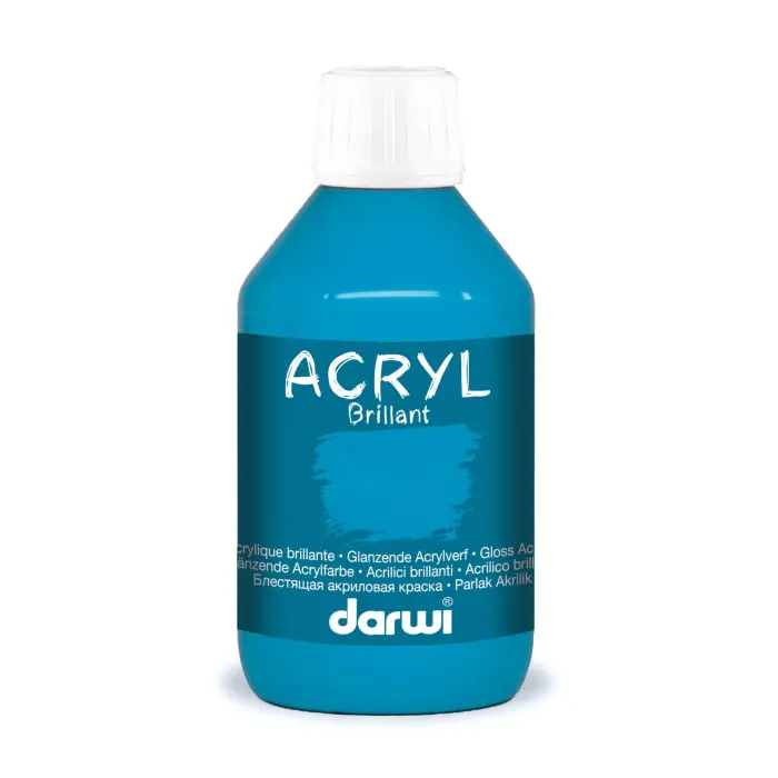 Darwi Flacon de 250 ml de Peinture Acrylique Universelle Brillante - Bleu