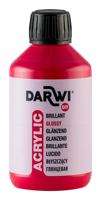 Darwi Flacon de 250 ml de Peinture Acrylique Universelle Brillante - vermillon