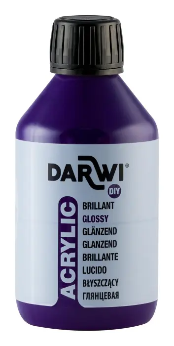 Darwi Flacon de 250 ml de Peinture Acrylique Universelle Brillante - Violet