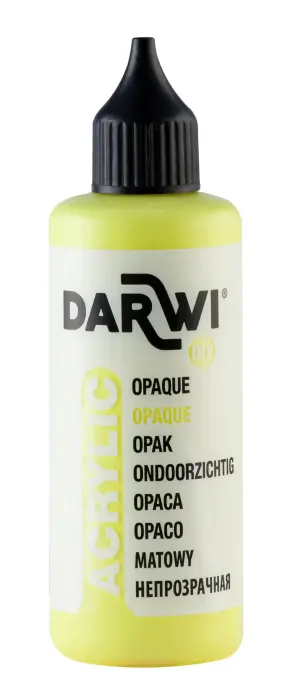 Darwi Flacon de 80 ml de Peinture Acrylique Universelle Opaque - Jaune citron