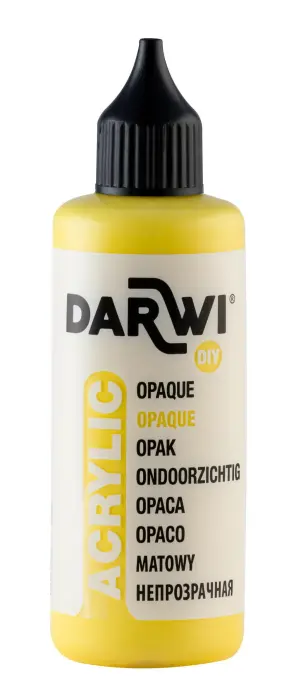 Darwi Flacon de 80 ml de Peinture Acrylique Universelle Opaque - jaune soleil