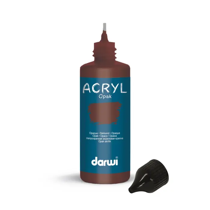 Darwi Flacon de 80 ml de Peinture Acrylique Universelle Opaque - Sienne brûlée