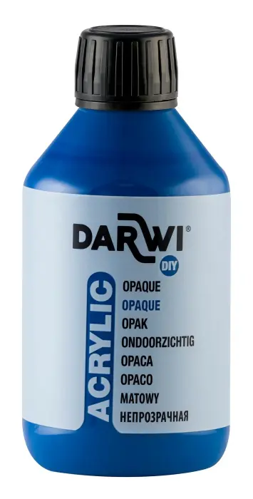 Darwi Flacon de 250 ml de Peinture Acrylique Universelle Opaque - Bleu foncé