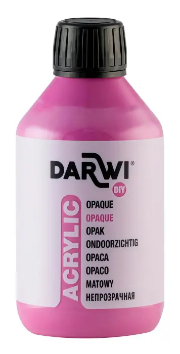 Darwi Flacon de 250 ml de Peinture Acrylique Universelle Opaque - Rose