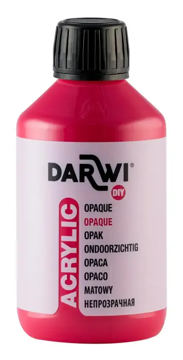 Darwi Flacon de 250 ml de Peinture Acrylique Universelle Opaque - vermillon