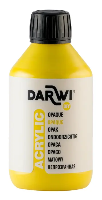 Darwi Flacon de 250 ml de Peinture Acrylique Universelle Opaque - jaune soleil