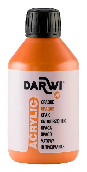 Darwi Flacon de 250 ml de Peinture Acrylique Universelle Opaque - Orange