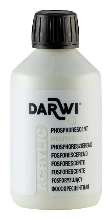 Darwi Flacon de 80 ml de Peinture Acrylique Universelle Phosphorescente - Lueur de nuit