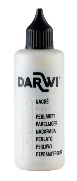 Darwi Flacon de 80 ml de Peinture Acrylique Universelle Nacrée - Blanc nacré