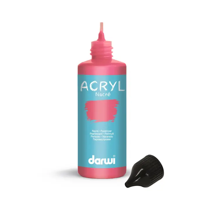 Darwi Flacon de 80 ml de Peinture Acrylique Universelle Nacrée - Rouge nacré