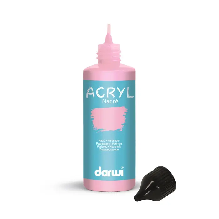 Darwi Flacon de 80 ml de Peinture Acrylique Universelle Nacrée - Rose