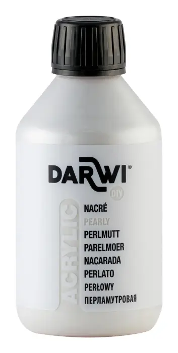 Darwi Flacon de 250 ml de Peinture Acrylique Universelle Nacrée - Blanc nacré