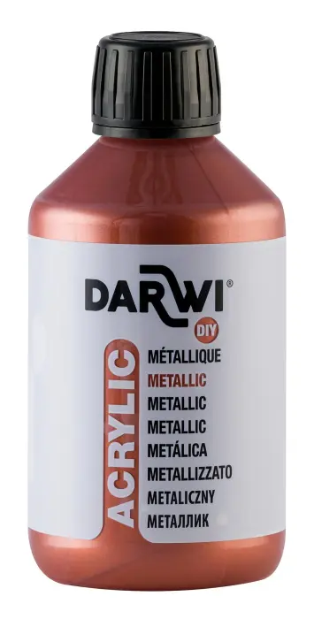 Darwi Flacon de 250 ml de Peinture Acrylique Universelle Métallique - Cuivre