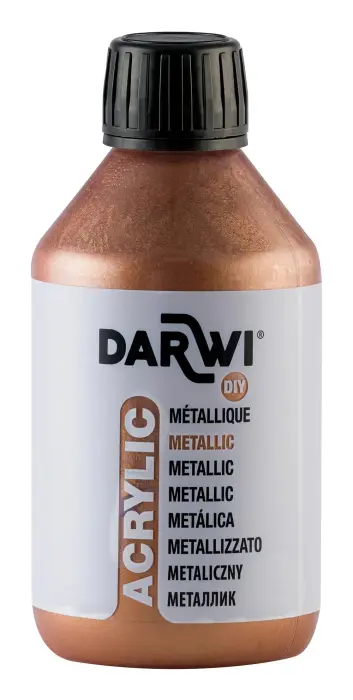 Darwi Flacon de 250 ml de Peinture Acrylique Universelle Métallique - Bronze