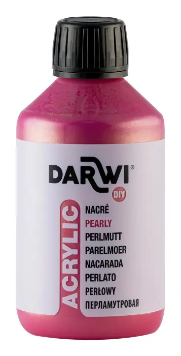 Darwi Flacon de 250 ml de Peinture Acrylique Universelle Nacrée - Rouge nacré