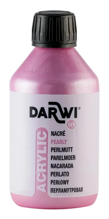 Darwi Flacon de 250 ml de Peinture Acrylique Universelle Nacrée - Rose