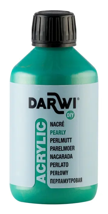 Darwi Flacon de 250 ml de Peinture Acrylique Universelle Nacrée - Vert nacré
