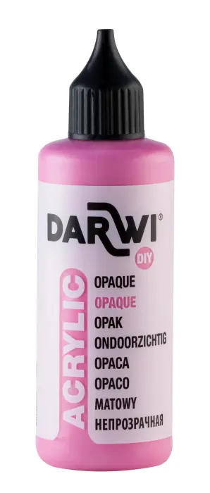 Darwi Flacon de 80 ml de Peinture Acrylique Universelle Opaque - Rose