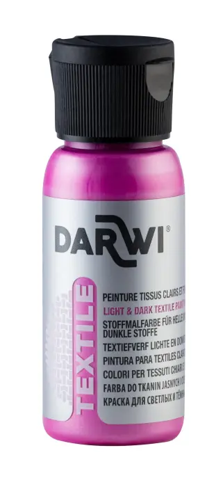 DARWI Flacon de 50 ml de Peinture Textile Nacrée - Rose nacré