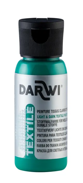 DARWI Flacon de 50 ml de Peinture Textile Opaque - Vert sapin