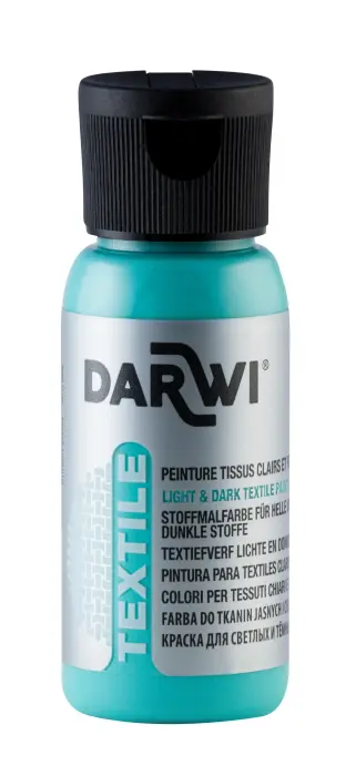 DARWI Flacon de 50 ml de Peinture Textile Opaque - Vert menthe