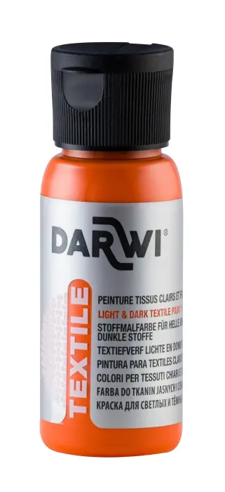DARWI Flacon de 50 ml de Peinture Textile Opaque - Orange