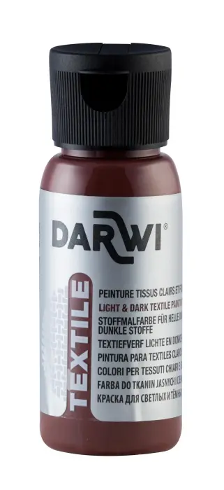 DARWI Flacon de 50 ml de Peinture Textile Opaque - Châtaigne