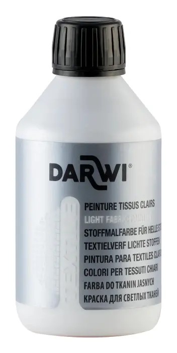 DARWI Flacon de 250 ml de Peinture Textile Opaque - Blanc