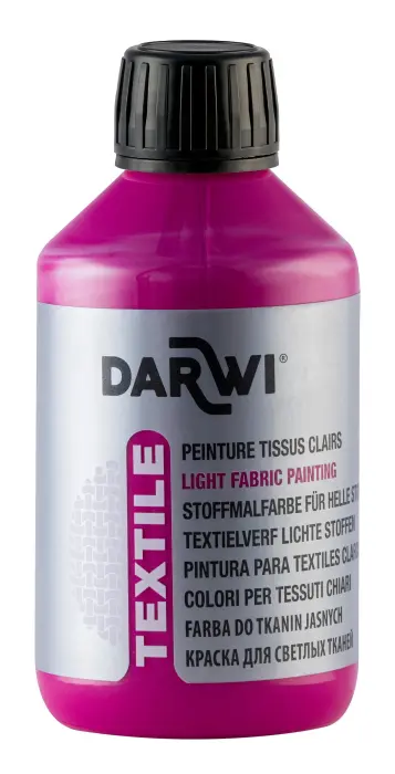 DARWI Flacon de 250 ml de Peinture Textile Opaque - Rubis