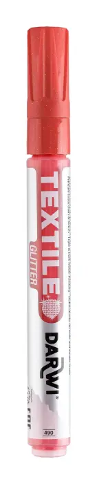 DARWI Marqueur Peinture Textile Pailletée Pointe Conique Fine 2mm - vermillon