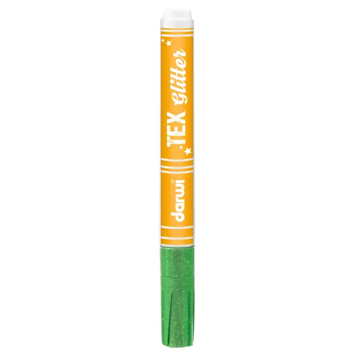 DARWI Marqueur Peinture Textile Pailletée Pointe Conique Fine 2mm - Vert prairie