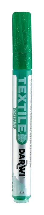 DARWI Marqueur Peinture Textile Pailletée Pointe Conique Fine 2mm - Vert sapin