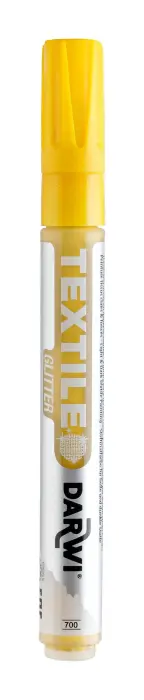DARWI Marqueur Peinture Textile Pailletée Pointe Conique Fine 2mm - Jaune