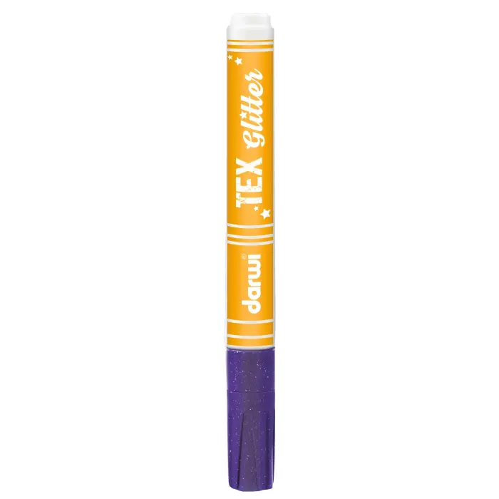 DARWI Marqueur pour Peinture Textile Pailletée Pointe Conique Fine 2mm - Violet