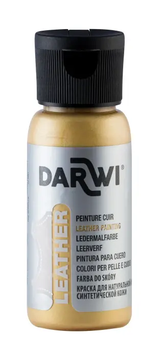 DARWI Flacon de 50 ml de Peinture sur Cuir - Or