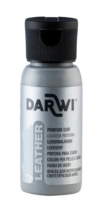 DARWI Flacon de 50 ml de Peinture sur Cuir - Gris souris