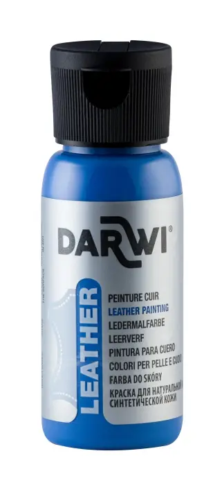 DARWI Flacon de 50 ml de Peinture sur Cuir - Bleu