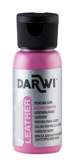 DARWI Flacon de 50 ml de Peinture sur Cuir - Rose