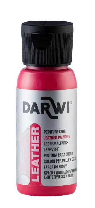 DARWI Flacon de 50 ml de Peinture sur Cuir - vermillon