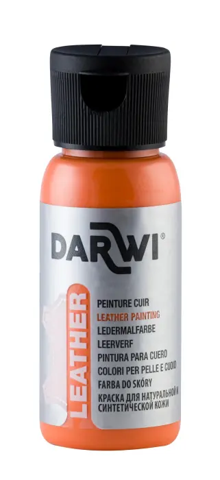 DARWI Flacon de 50 ml de Peinture sur Cuir - Orange