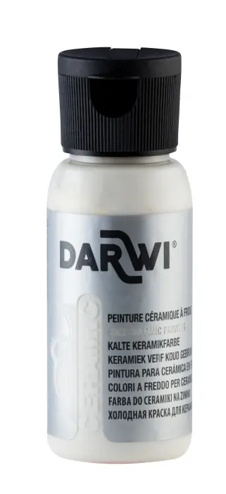 DARWI Flacon de 50 ml de Peinture sur Céramique à Froid - Blanc