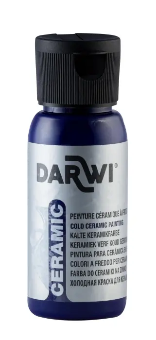 DARWI Flacon de 50 ml de Peinture sur Céramique à Froid - Bleu