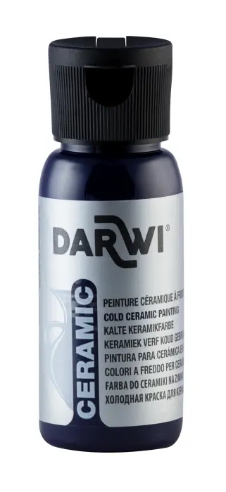 DARWI Flacon de 50 ml de Peinture sur Céramique à Froid - Bleu foncé