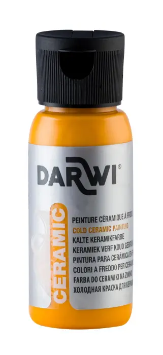 DARWI Flacon de 50 ml de Peinture sur Céramique à Froid - jaune soleil