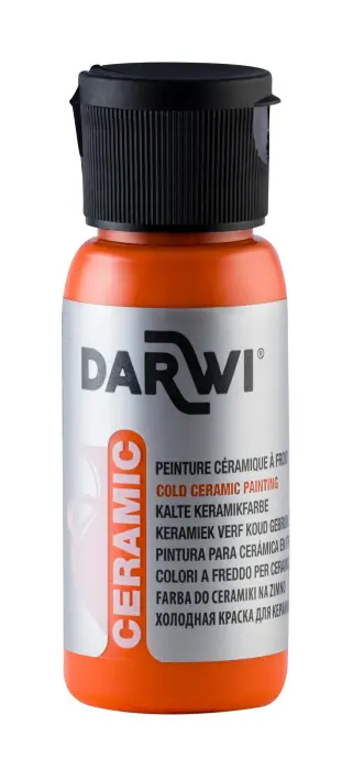 DARWI Flacon de 50 ml de Peinture sur Céramique à Froid - Orange